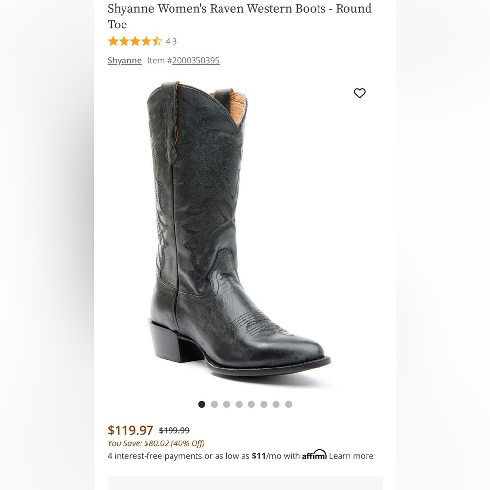 Shyanne Women's Raven Western Heeled Boots in Black